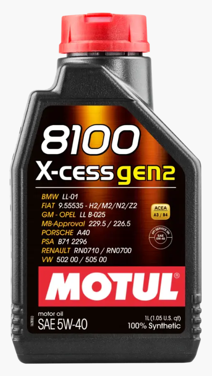 Envase de aceite MOTUL MOTUL X-CESS GN2 5W40 FULL SINTETICO - QT 1LT grado 5W40 - Lubricentro Piloto